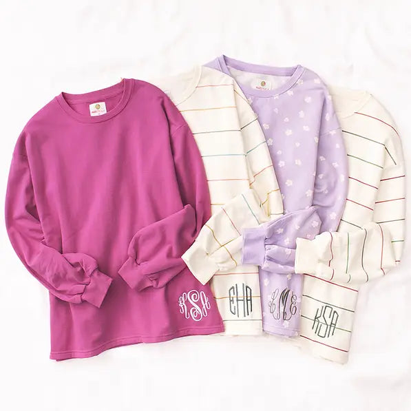 Monogrammed Puff Sleeve Sweatshirt