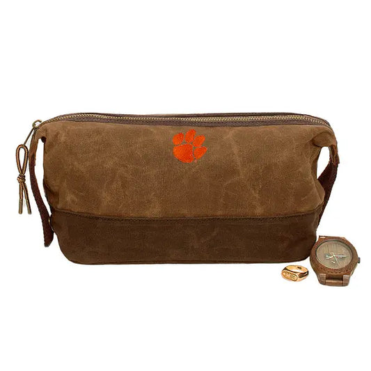 Clemson Tigers Waxed Canvas Dopp Kit