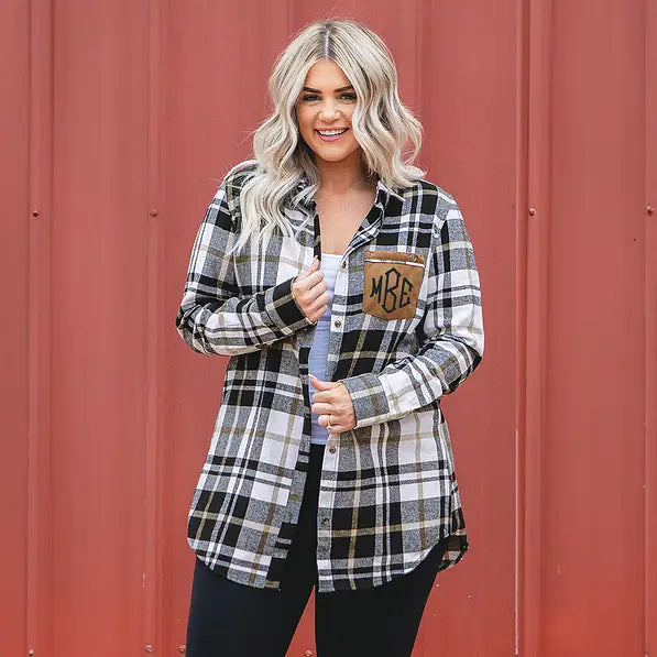 Monogrammed Plaid Layering Tunic