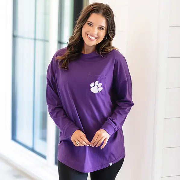 Clemson Tigers Long Sleeve Shirt in Violet