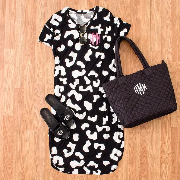 Monogrammed Midi Dress