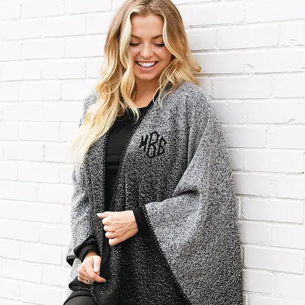 Monogrammed Ombre Poncho