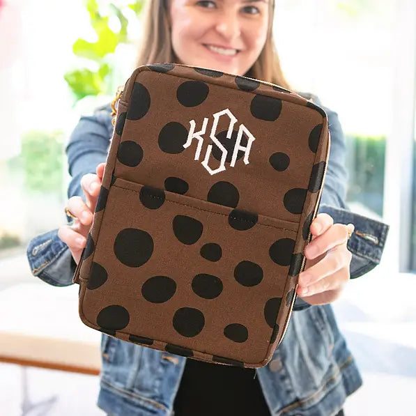 Monogrammed Leopard Bible Carrier