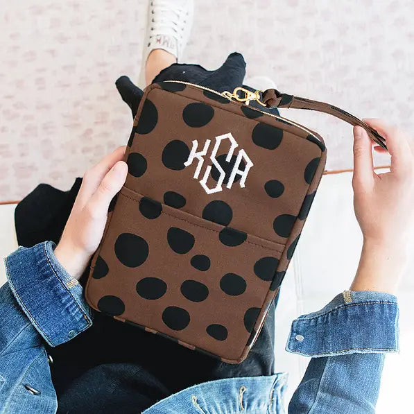 Monogrammed Leopard Bible Carrier