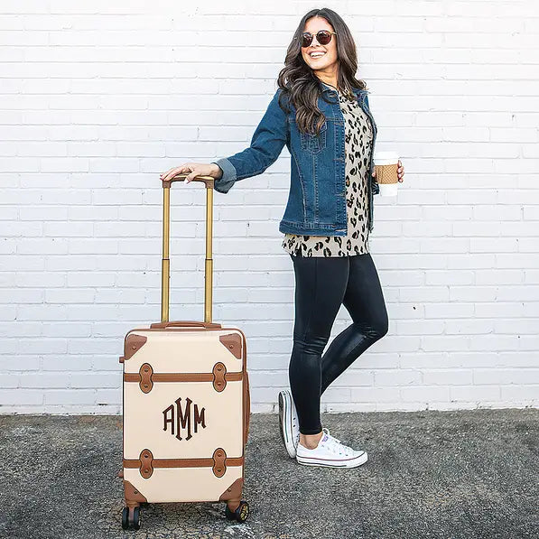 Monogrammed Vintage Carry-On Suitcase