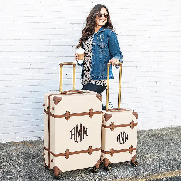 Monogrammed Vintage Carry-On Suitcase