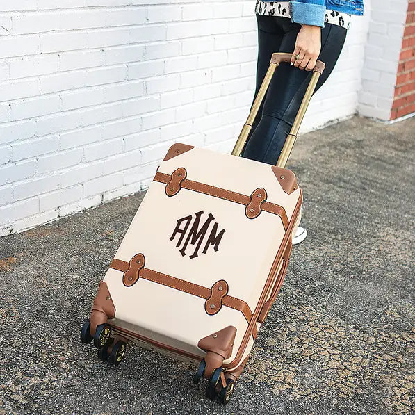 Monogrammed Vintage Carry-On Suitcase