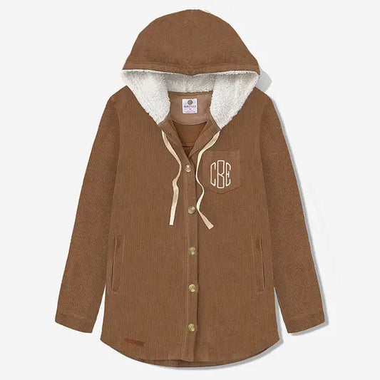 Monogrammed Hooded Sherpa Shacket