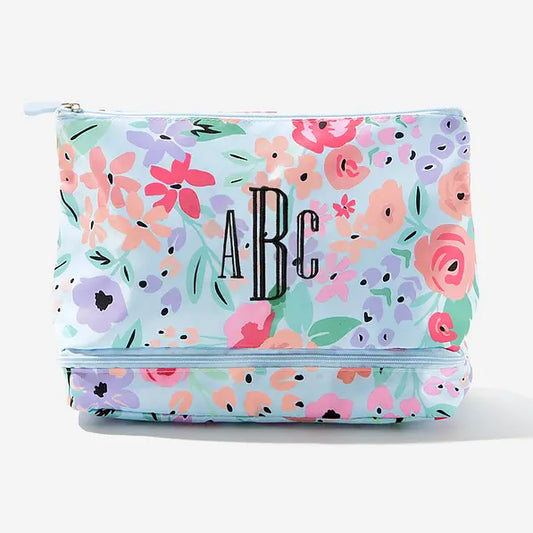 Monogrammed Double Layer Makeup Bag