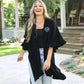 Monogrammed Poncho Cardigan