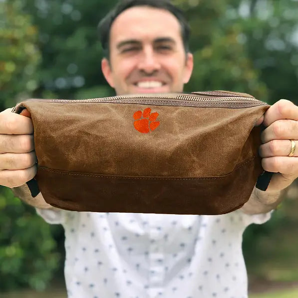 Clemson Tigers Waxed Canvas Dopp Kit