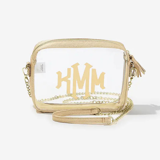 Monogrammed Clear Crossbody Bag