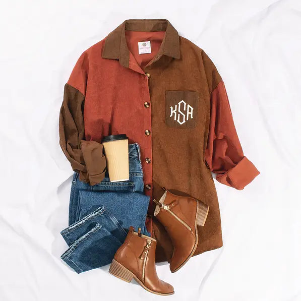 Monogrammed Oversized Button Down Tunic