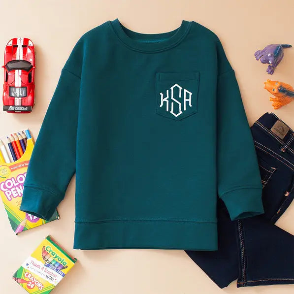 Monogrammed Kids Crewneck Sweatshirt