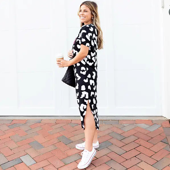 Monogrammed Midi Dress