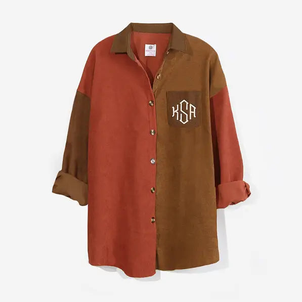 Monogrammed Oversized Button Down Tunic