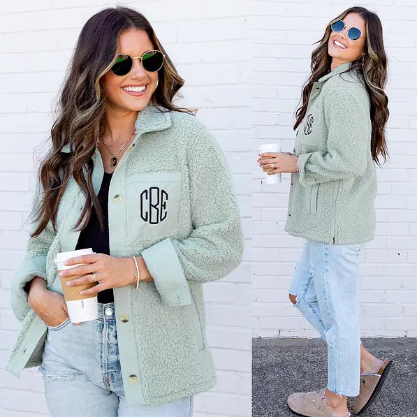 Monogrammed Sherpa Shacket