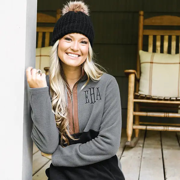 Monogrammed Colorblock Fleece Pullover