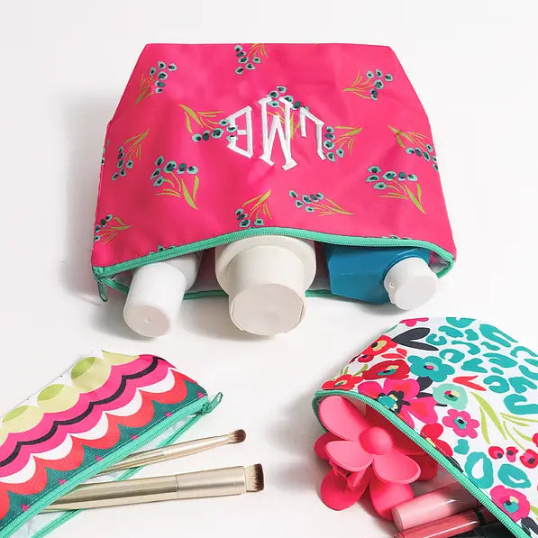 Monogrammed Packable Cosmetic Bags