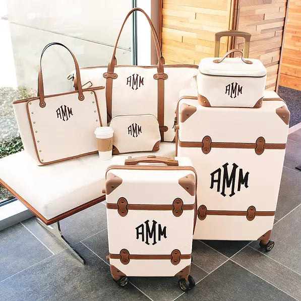 Monogrammed Vintage Carry-On Suitcase