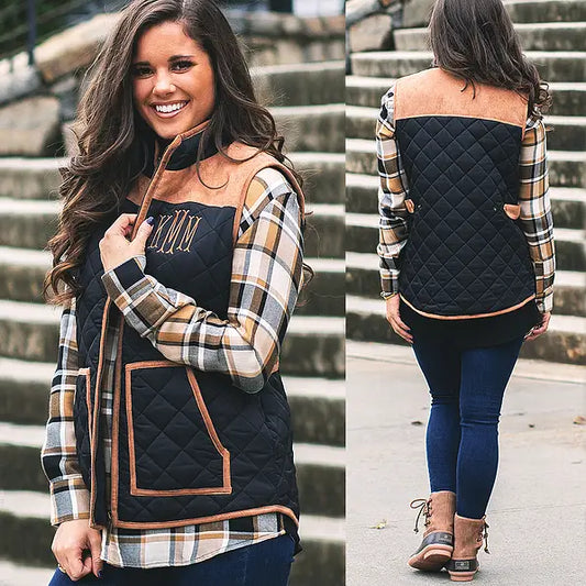 Monogrammed Quilted Barn Vest