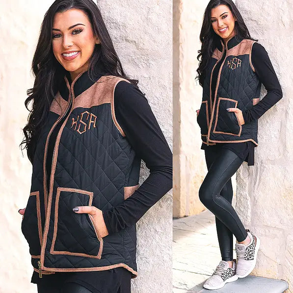 Monogrammed Quilted Barn Vest