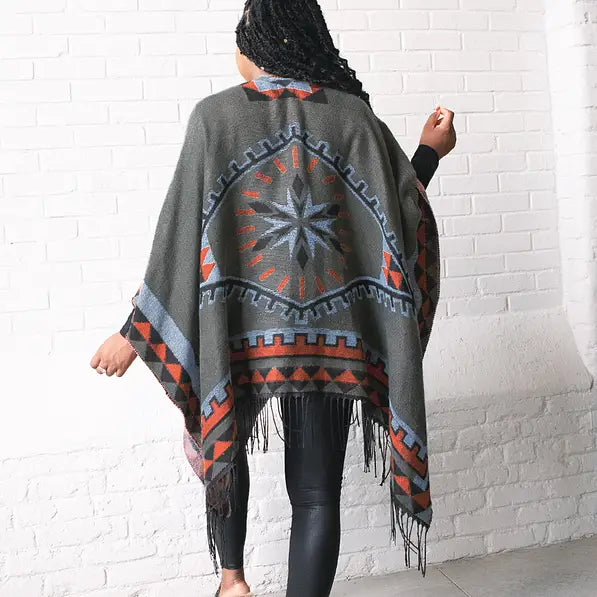 Monogrammed Aztec Poncho