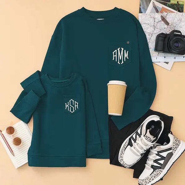 Monogrammed Kids Crewneck Sweatshirt