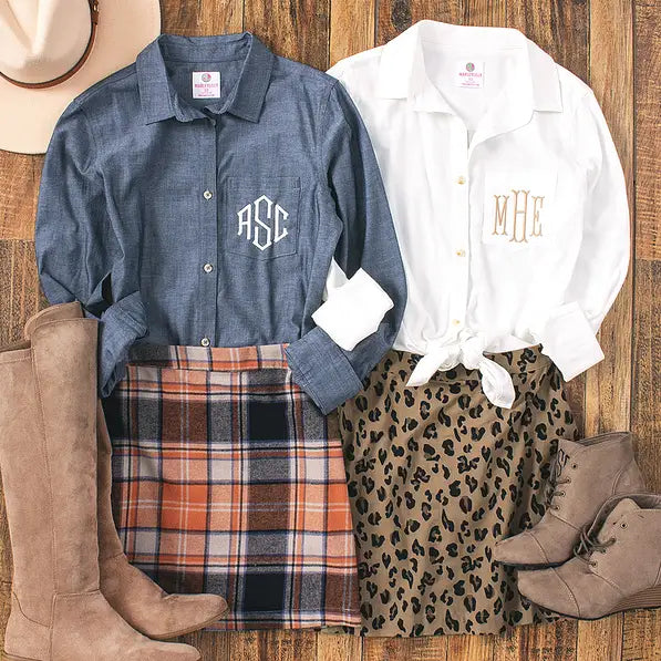 Monogrammed Button Down Tunic