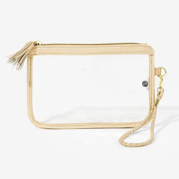 Monogrammed Clear Stadium Wristlet