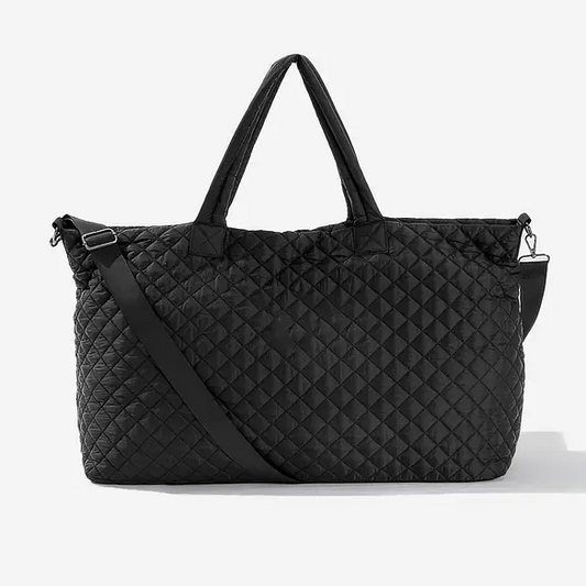 Monogrammed Diamond Quilted Weekender