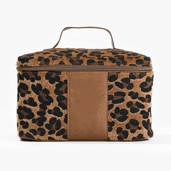 Monogrammed Leopard Train Case