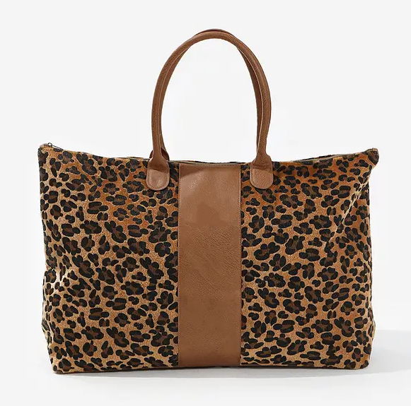 Monogrammed Leopard Weekender