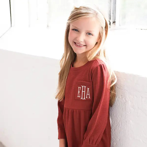 Monogrammed Kids Waffle Dress