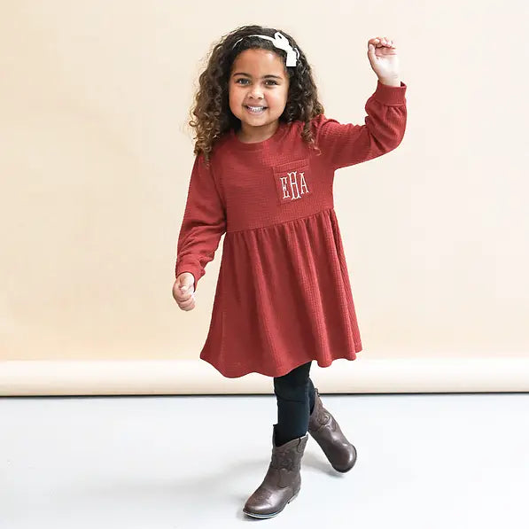 Monogrammed Kids Waffle Dress