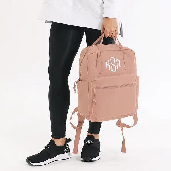 Monogrammed Canvas Backpack