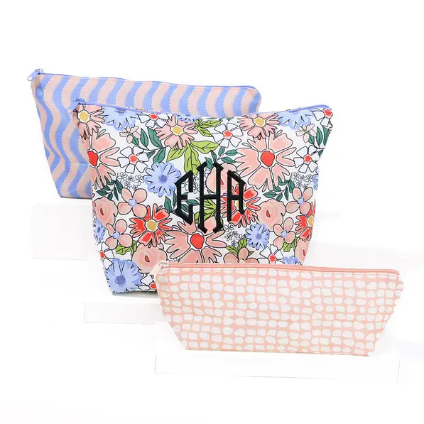 Monogrammed Packable Cosmetic Bags