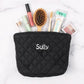 Monogrammed Diamond Quilted Cosmetic Case