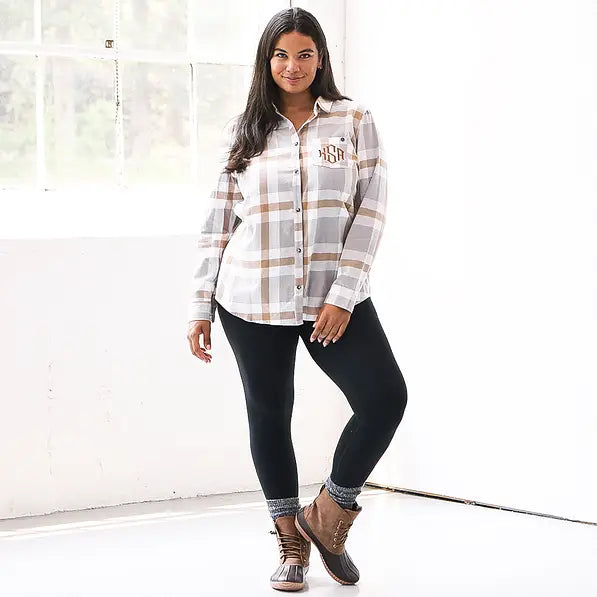 Monogrammed Plaid Layering Tunic