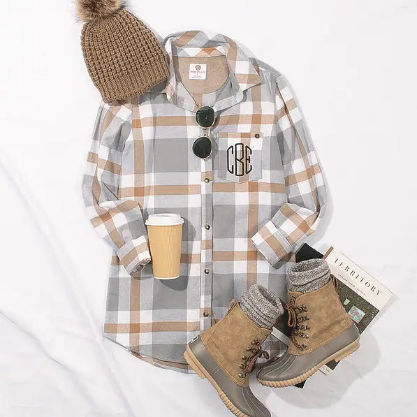 Monogrammed Plaid Layering Tunic