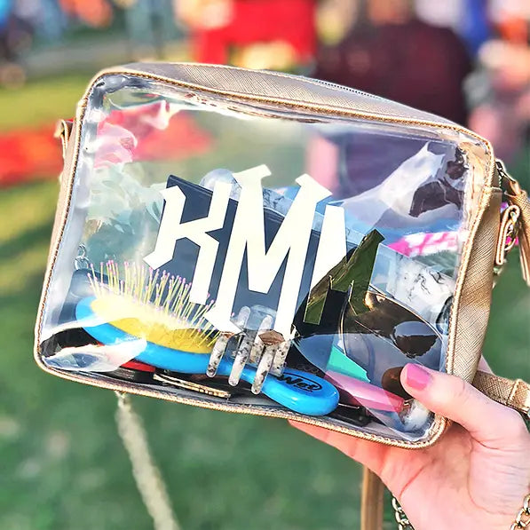 Monogrammed Clear Crossbody Bag