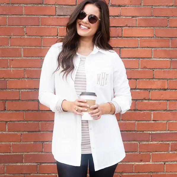 Monogrammed Button Down Tunic