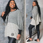 Monogrammed Striped Chenille Poncho