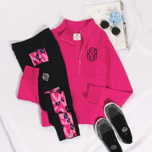 Monogrammed Quarter Zip Pullover