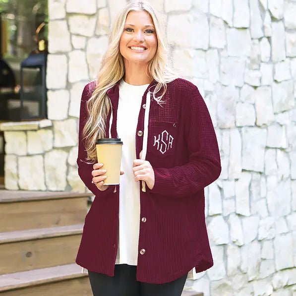 Monogrammed Waffle Shacket