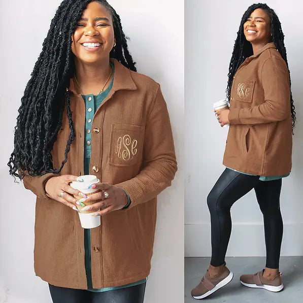 Monogrammed Shirt Jacket