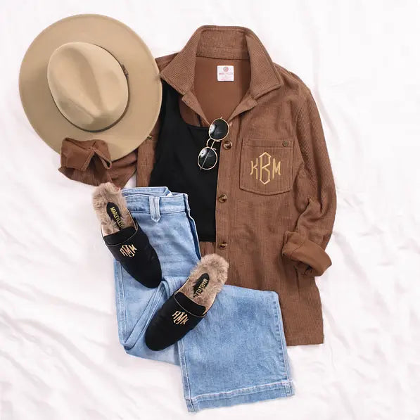 Monogrammed Shirt Jacket