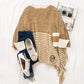 Monogrammed Striped Chenille Poncho