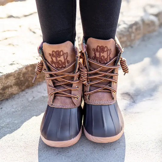 Monogrammed Youth Duck Boots