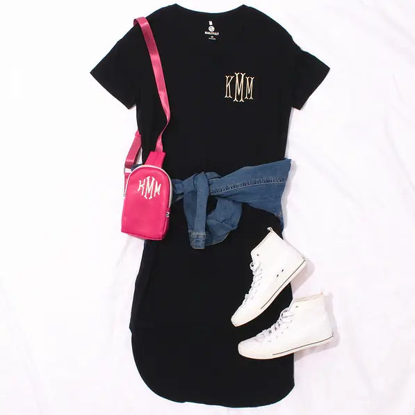 Monogrammed Midi Dress